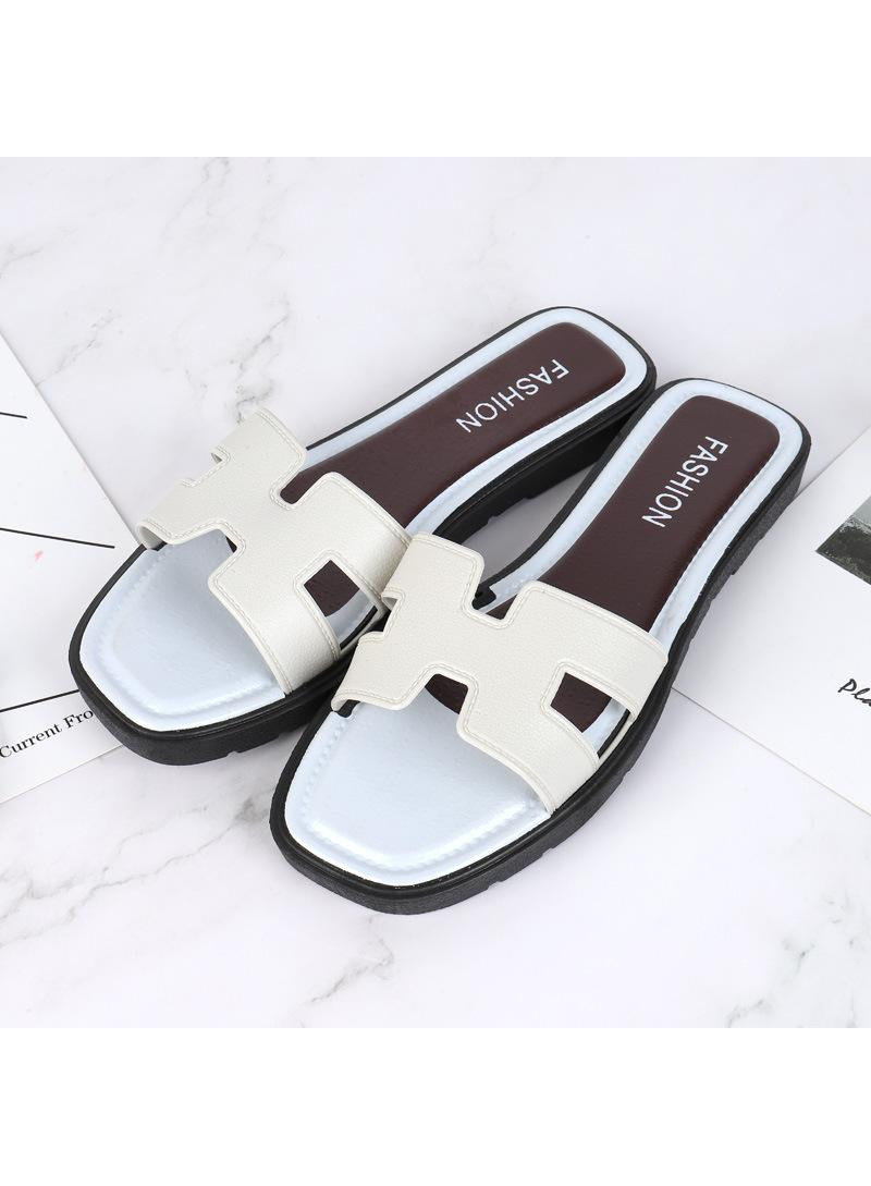 KLAPKI IMITACJA SKÓRY casual ecru