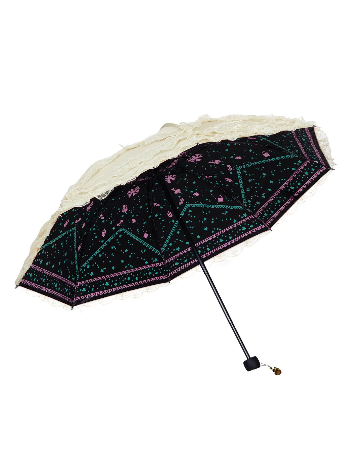parasol gothic koronka kontrast ochrona uv zdobienie