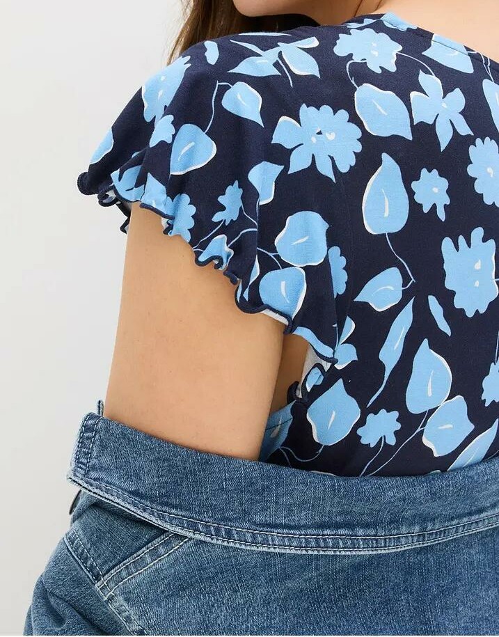 SUKIENKA DZIANINOWA MAXI PLUS SIZE Z KWIATOWYM WZOREM