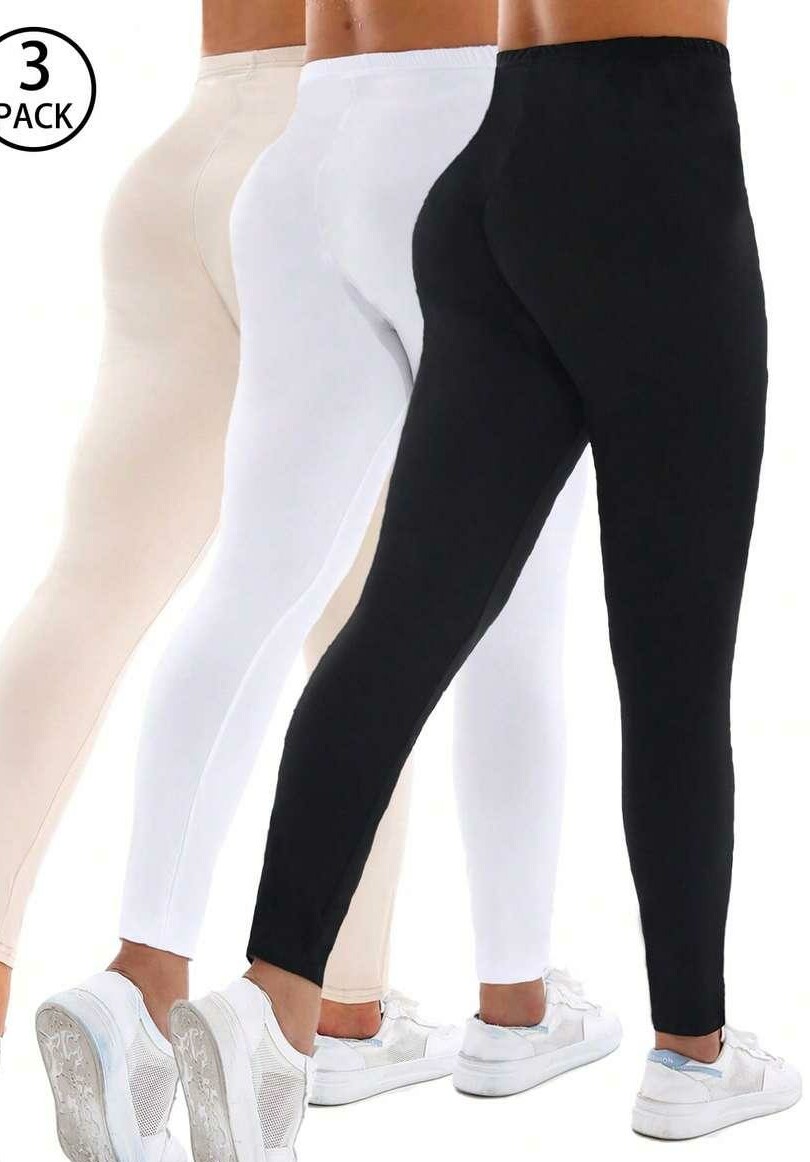 klasyczne gładkie legginsy 2-pack