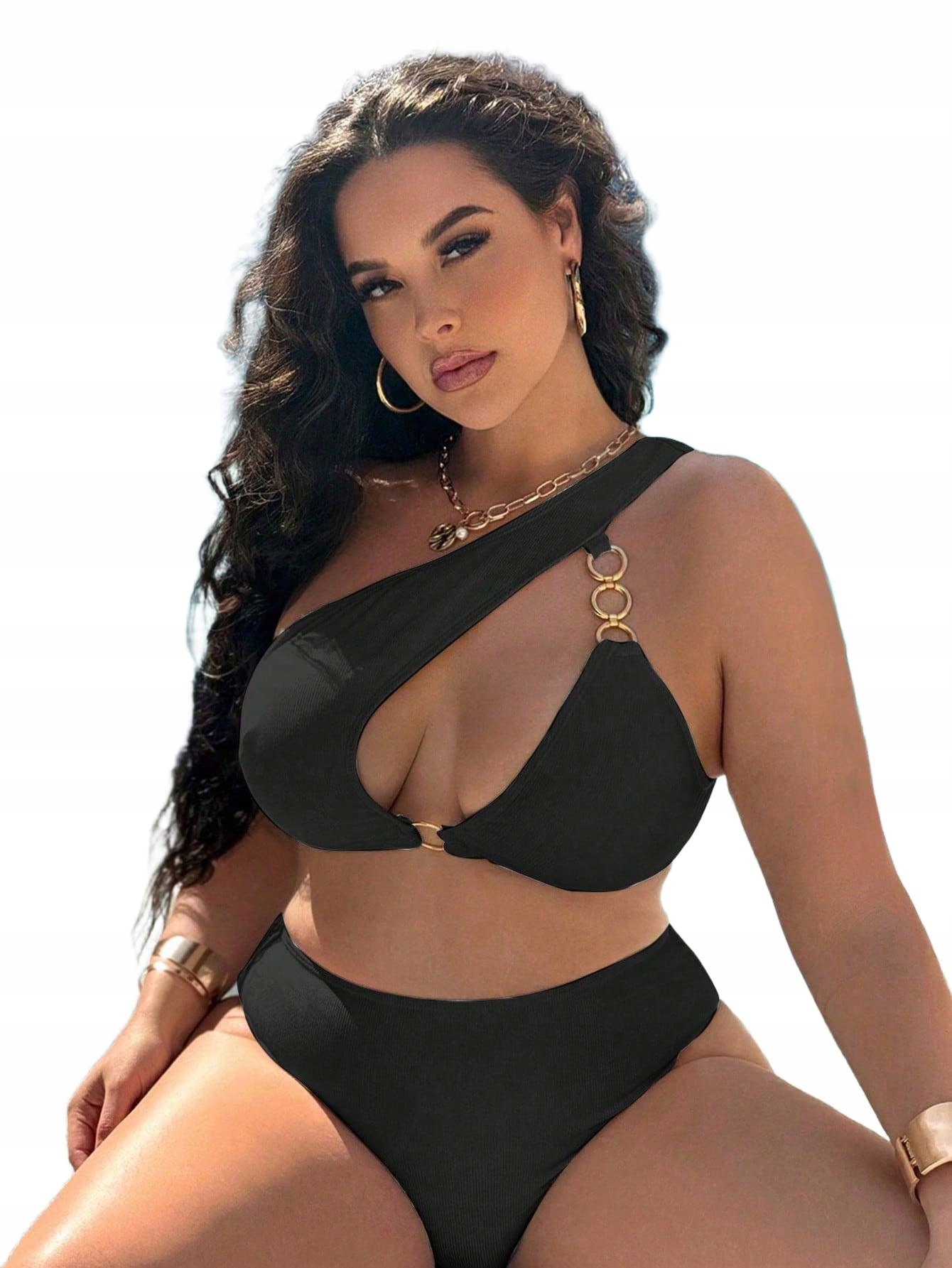 czarna góra od bikini zdobienie 