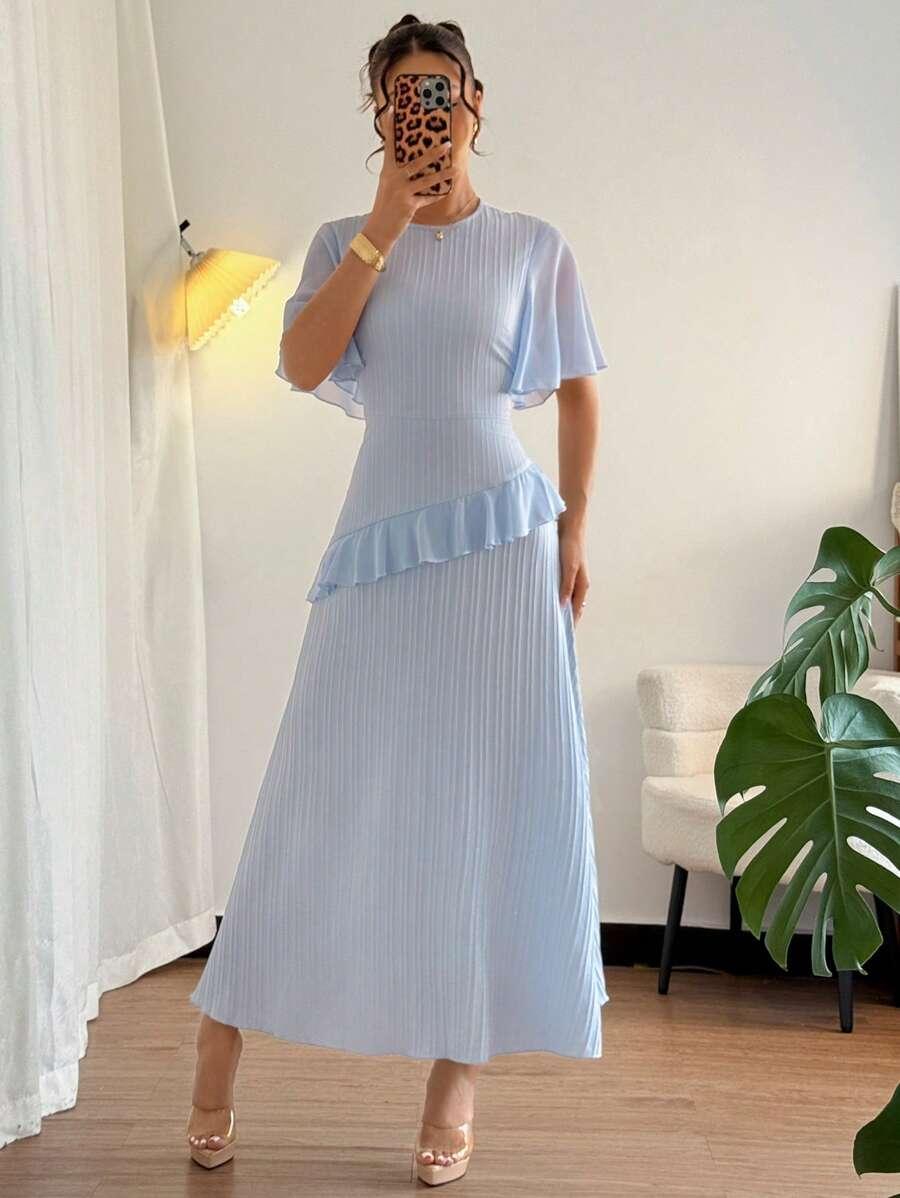 niebieska maxi sukienka