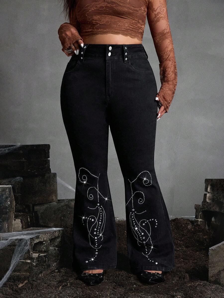 CZARNE SPODNIE JEANS