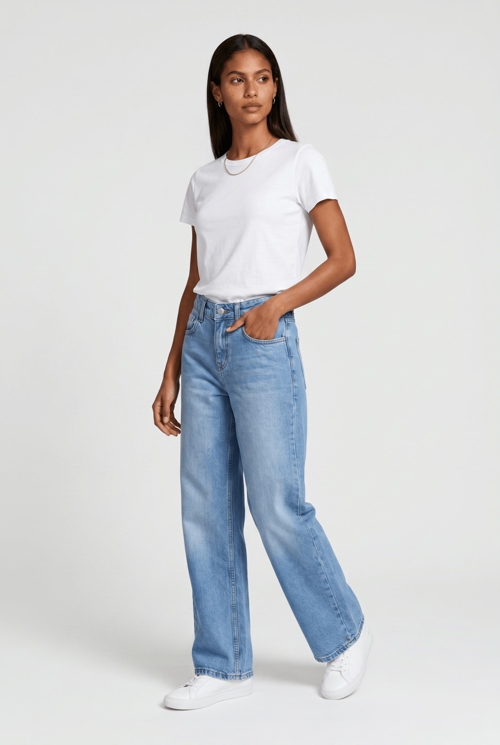NIEBIESKIE SPODNIE JEANS PROSTE NOGAWKI