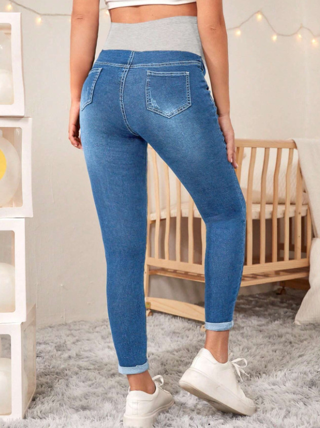 CIĄŻOWE SPODNIE JEANS