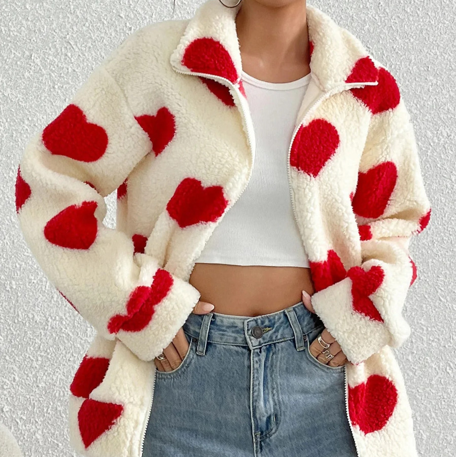 ROZPINANA BLUZA WZÓR SERCA
