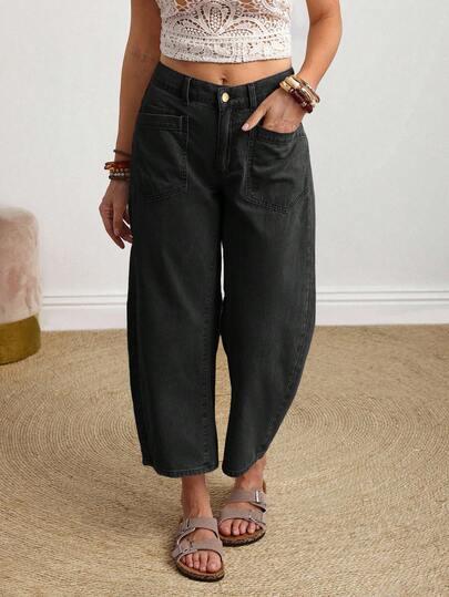 CZARNE SPODNIE JEANS