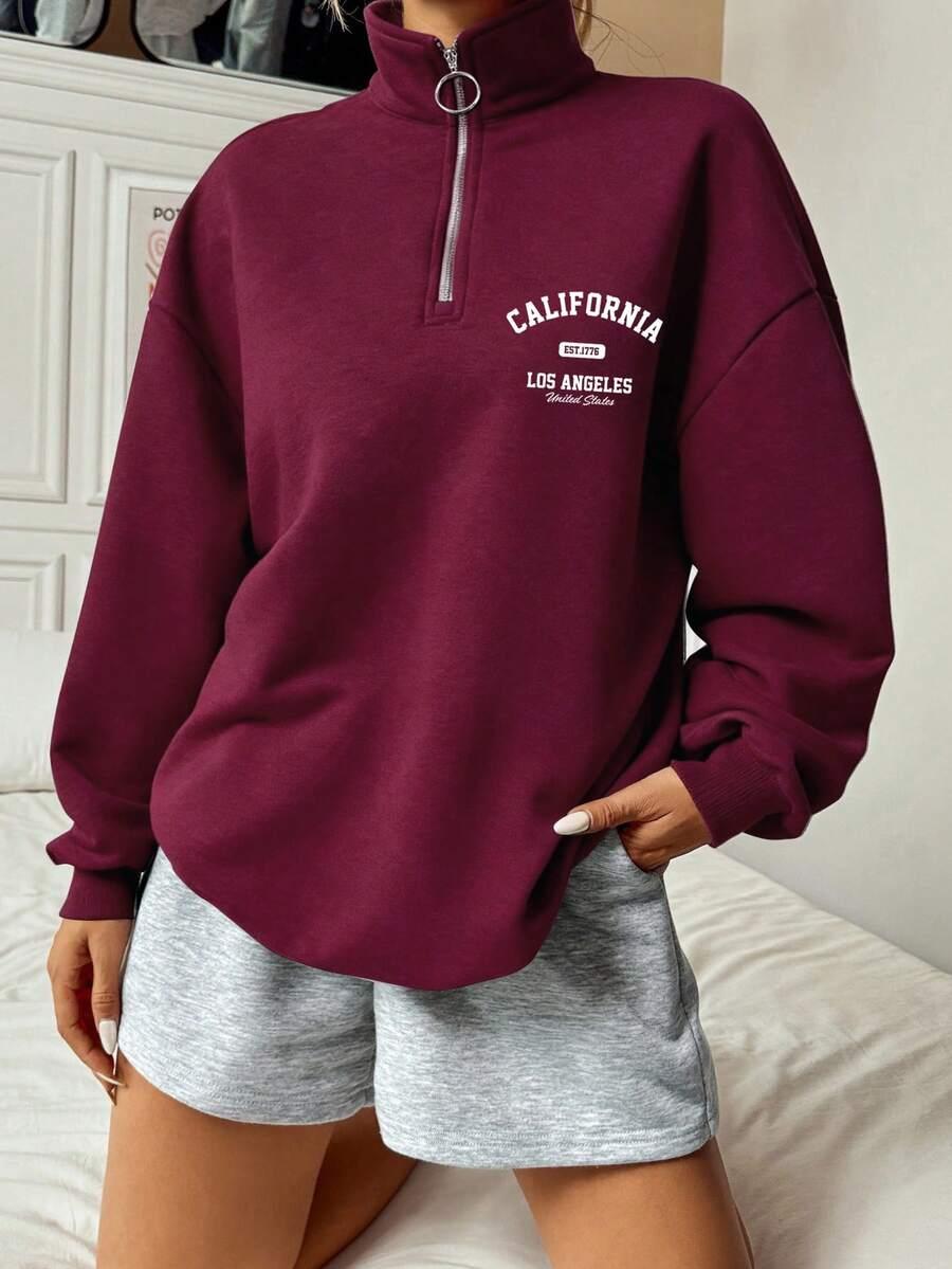 czerwona bluza casual