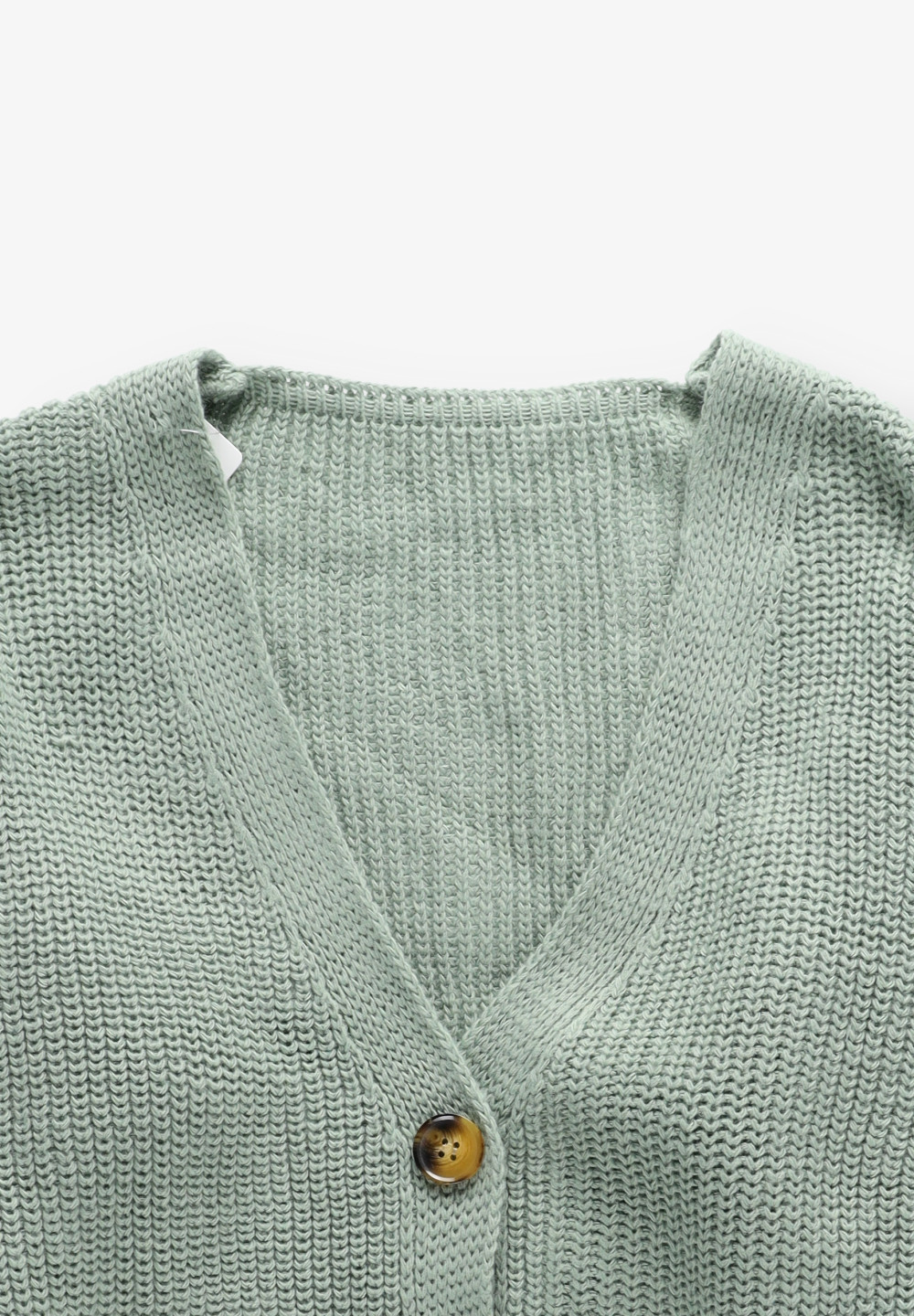 zielony sweter v-neck guziki