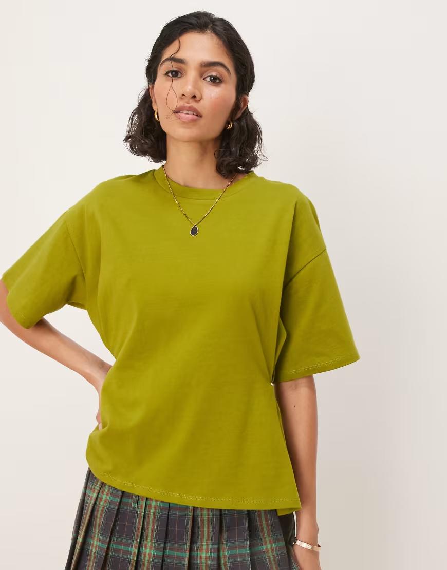 ZIELONY T-SHIRT OKRĄGŁY DEKOLT