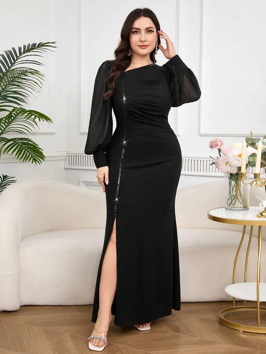 CZARNA MAXI SUKIENKA