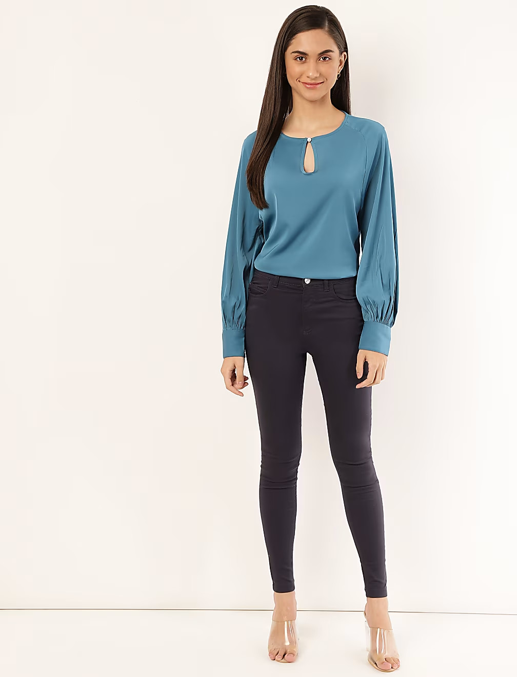 SPODNIE RURKI WYSOKI STAN T57-9434K-NL