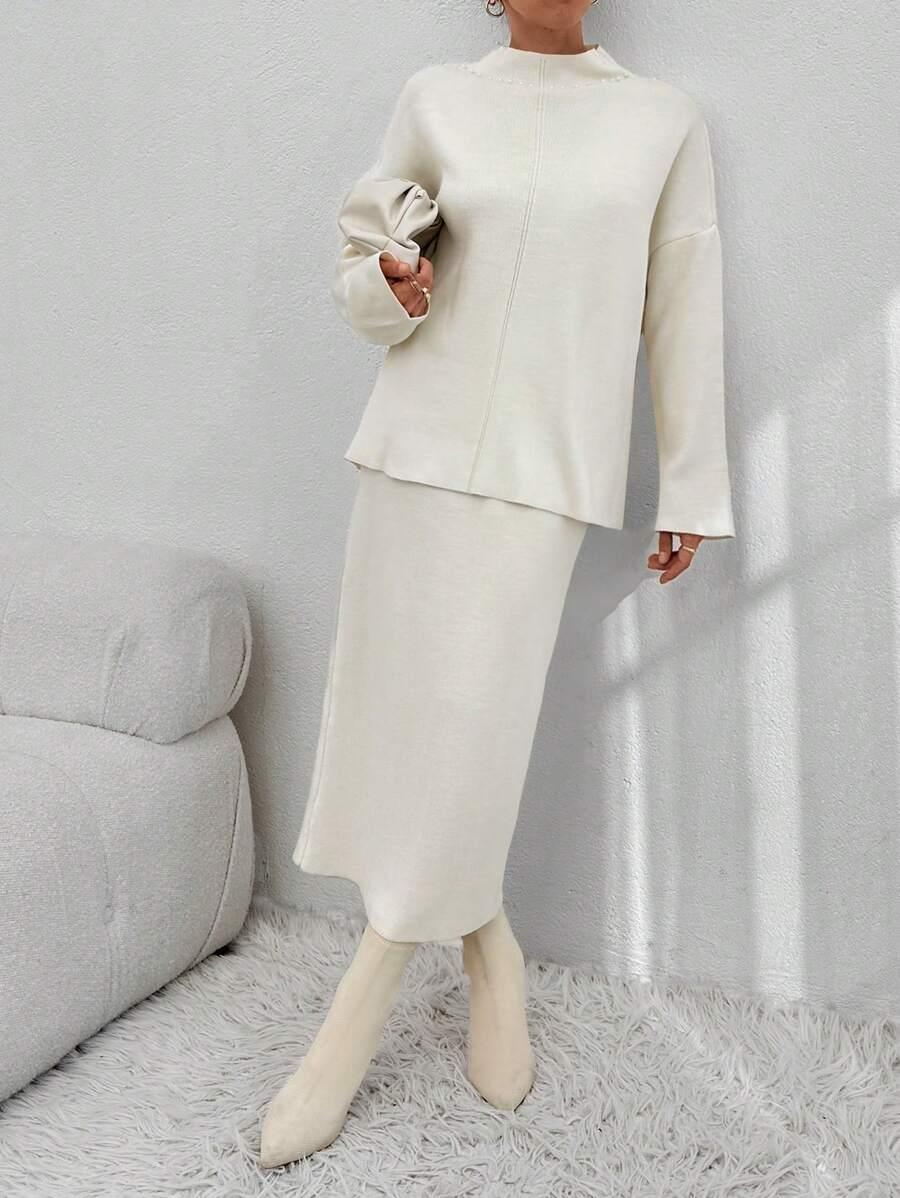 komplet sweter spódnica