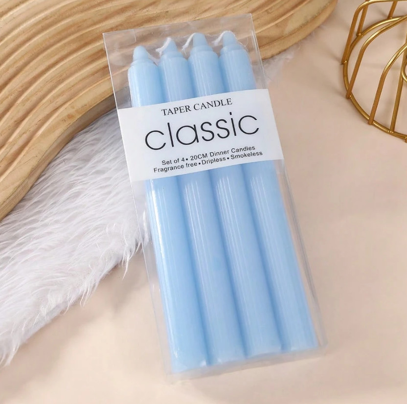 niebieskie świeczki 4-pack 