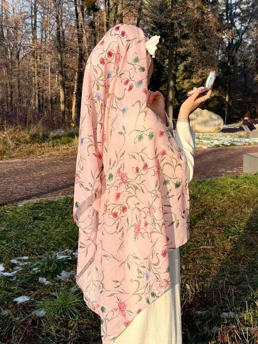 chusta na głowę wzór kwiaty