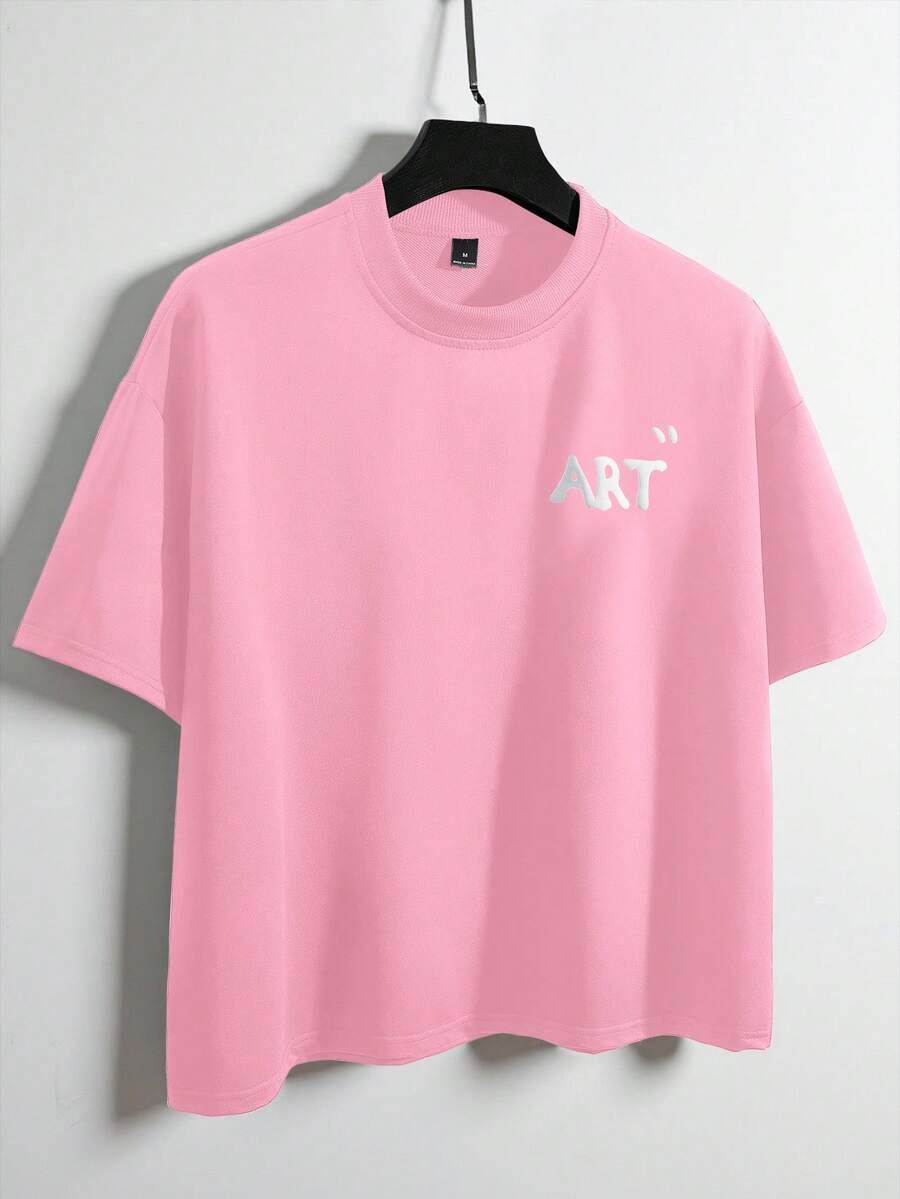 różowy t-shirt nadruk