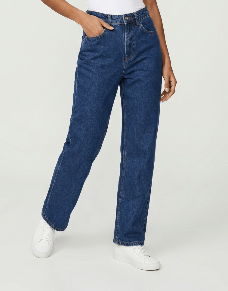 niebieskie PROSTE SPODNIE JEANS