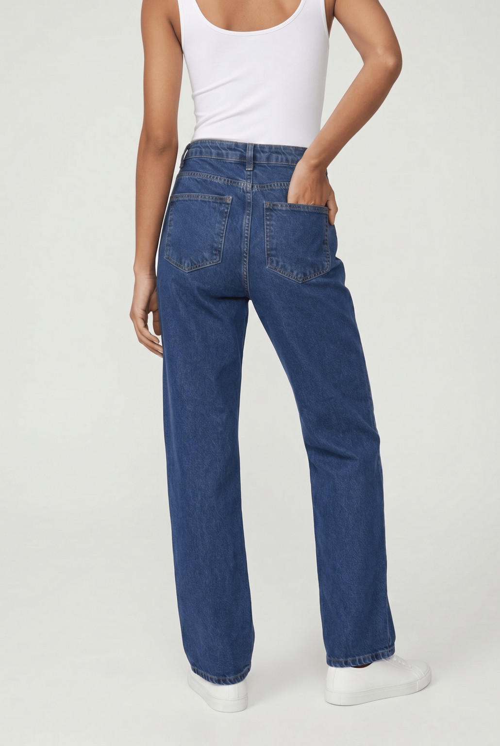 niebieskie PROSTE SPODNIE JEANS