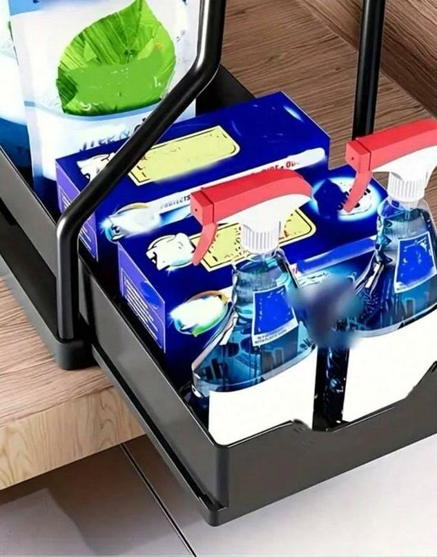czarny dwupoziomowy organizer
