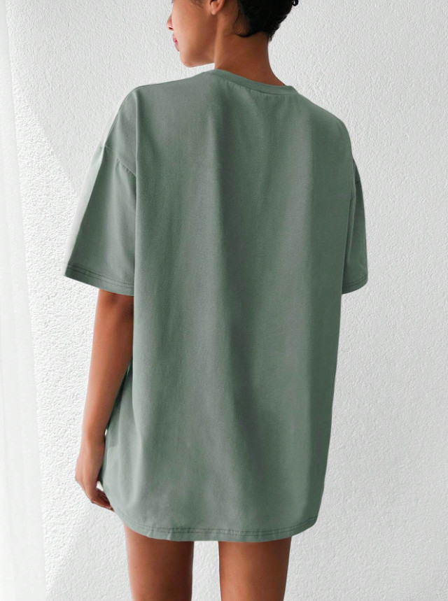 ZIELONY T-SHIRT HAFT PALMY