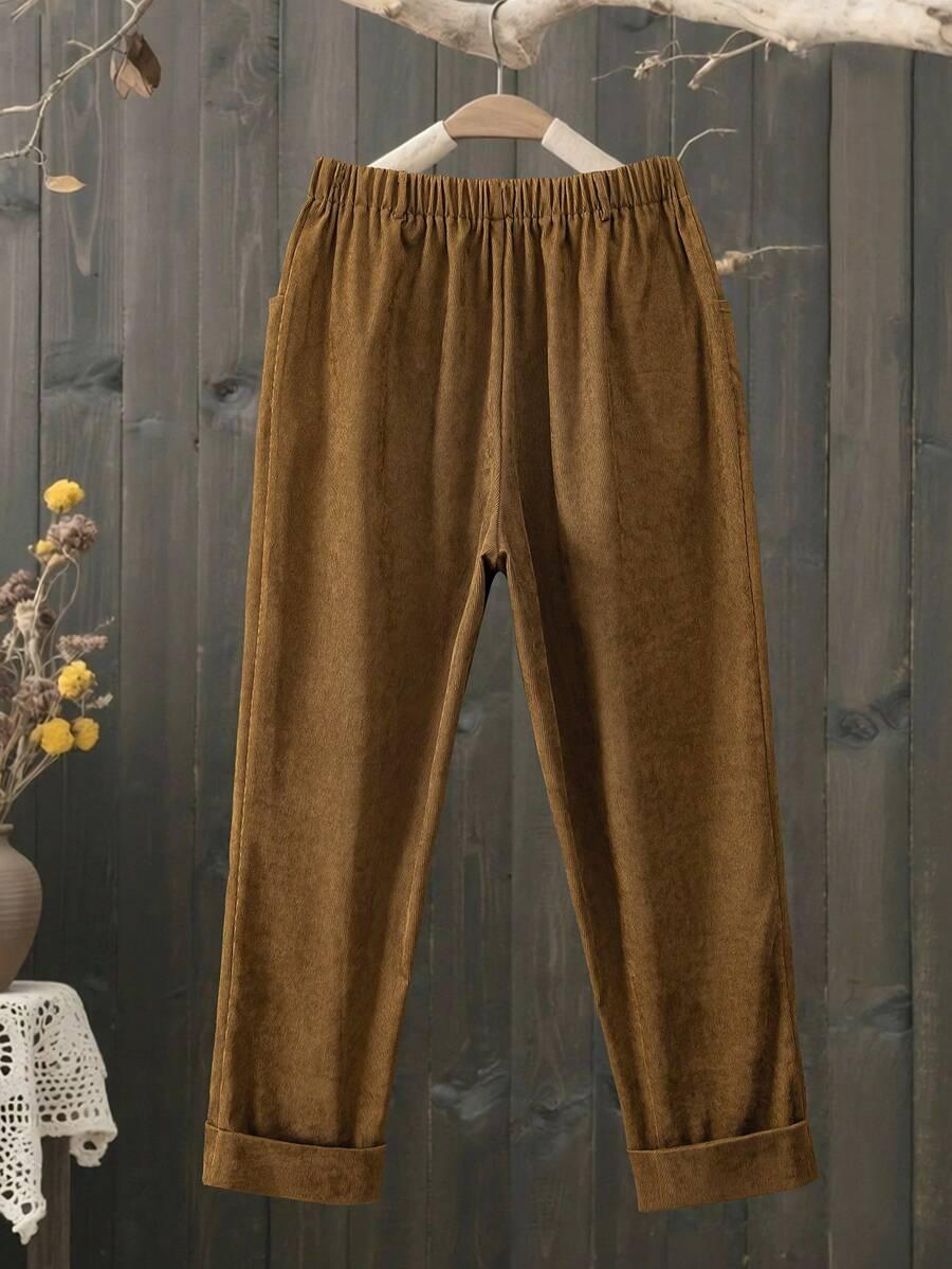 BRĄZOWE SPODNIE CASUAL