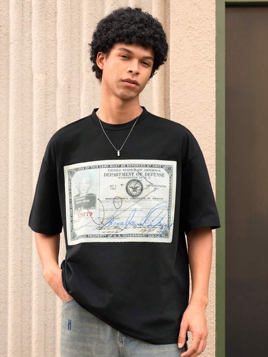 czarny t-shirt nadruk
