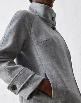 PŁASZCZ DAMSKI PLUS SIZE WEŁNIANY DŁUGI RĘKAW