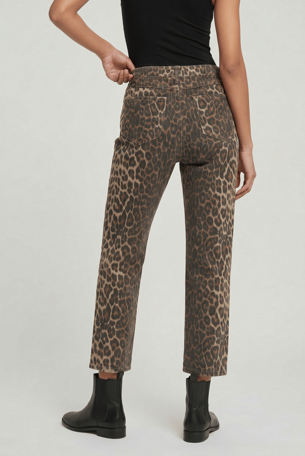 spodnie jeans animal print