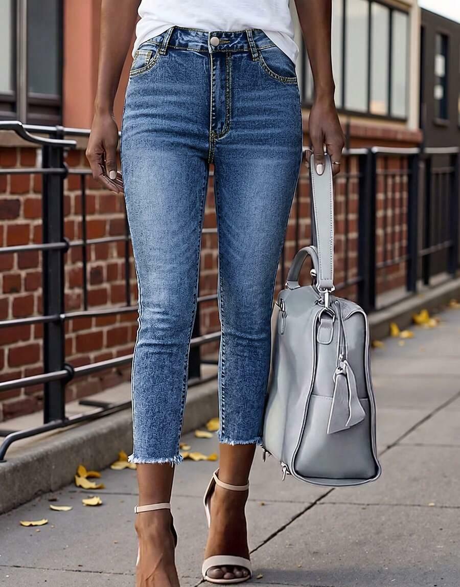 spodnie rurki jeans ripped