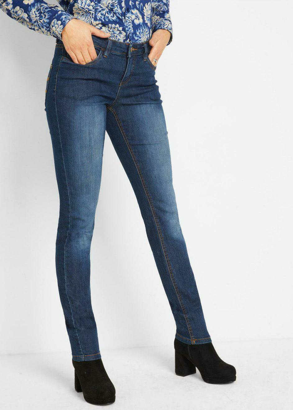 GRANATOWE SPODNIE JEANS RURKI