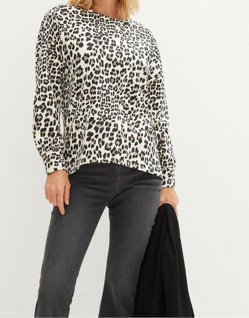 BLUZA Z EFEKTEM ZWIERZĘCYM