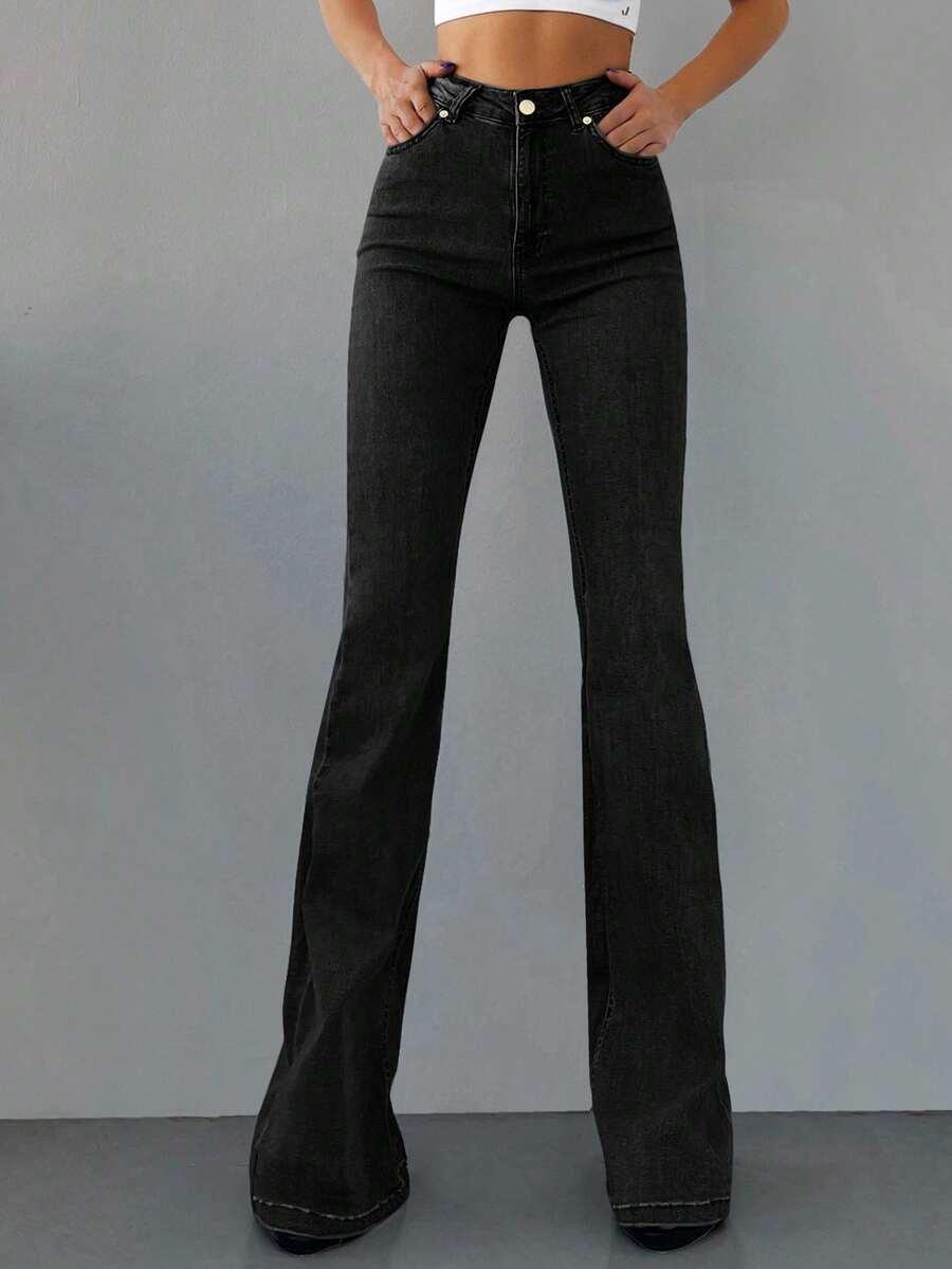 CZARNE SPODNIE JEANS