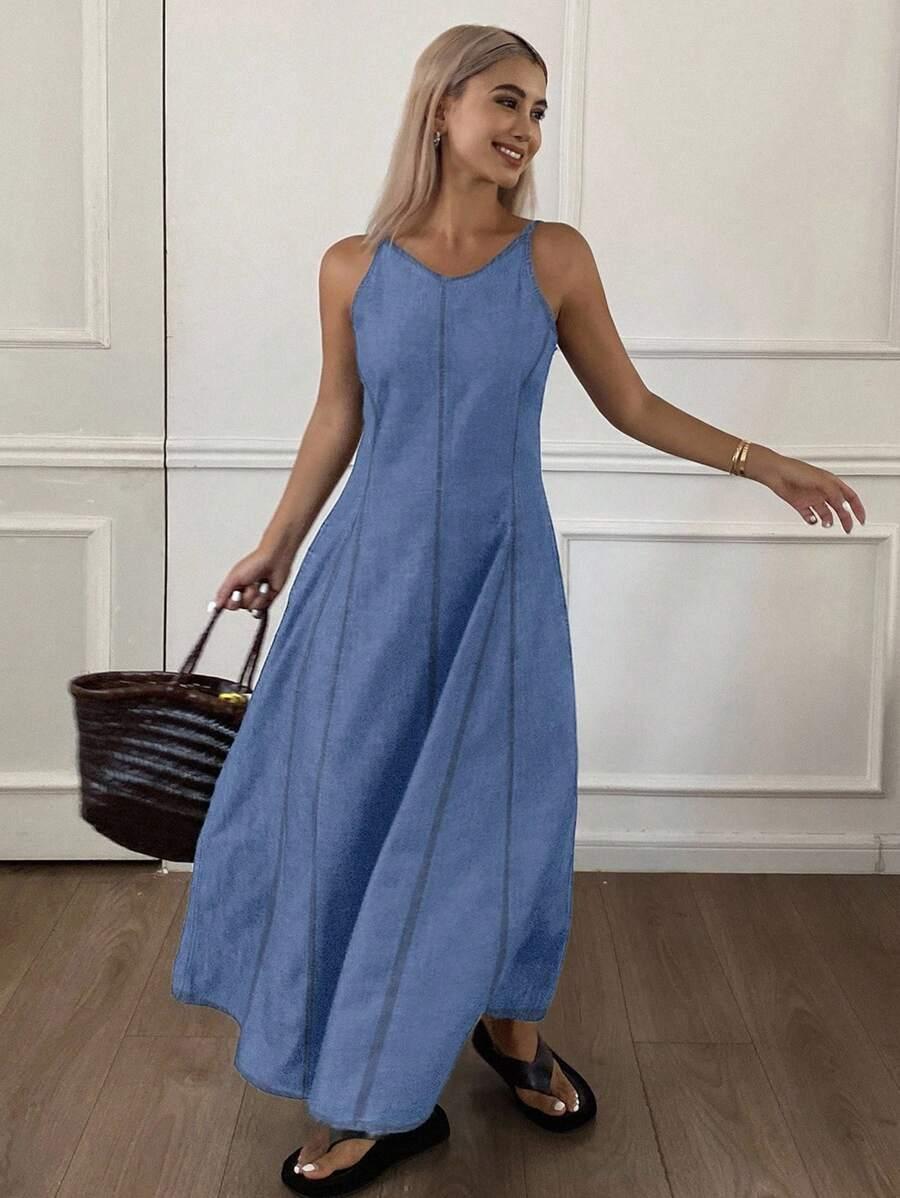 niebieska sukienka jeans