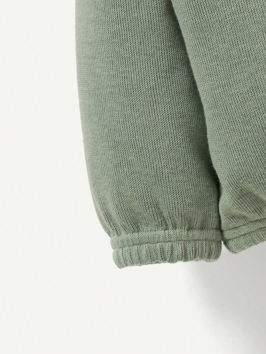 zielony komplet dresowy bluza spodnie napis cool