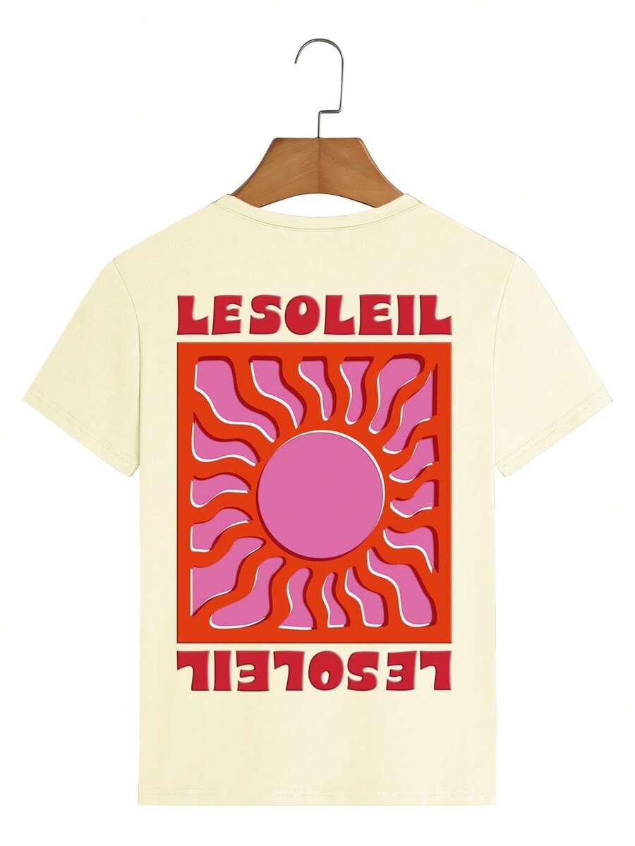 kremowy t-shirt print
