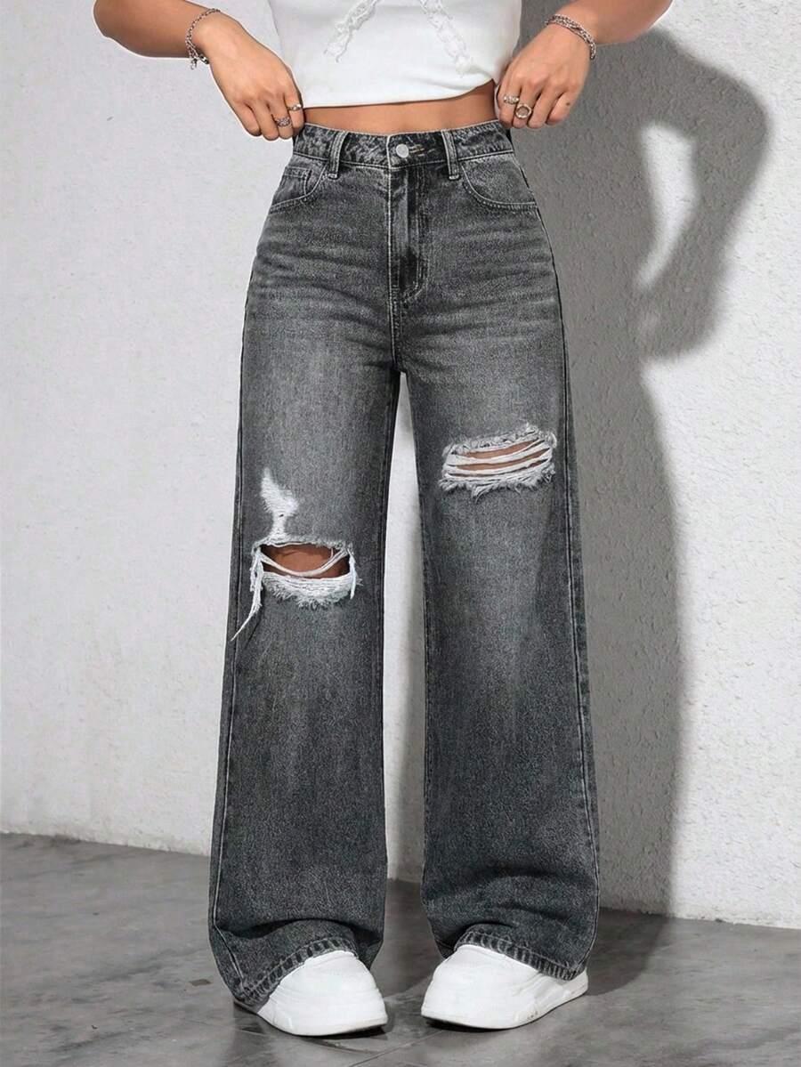 szare spodnie jeans