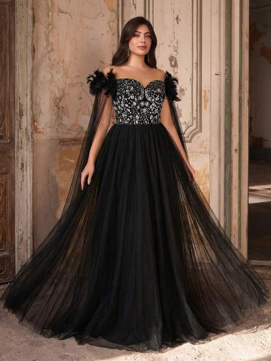 CZARNA MAXI SUKIENKA