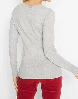 SWETER DAMSKI V-DEKOLT BAWEŁNIANY