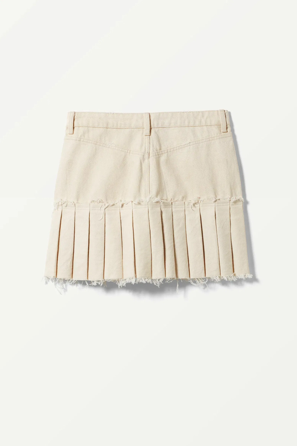 BEŻOWA SPÓDNICA JEANS PLISY