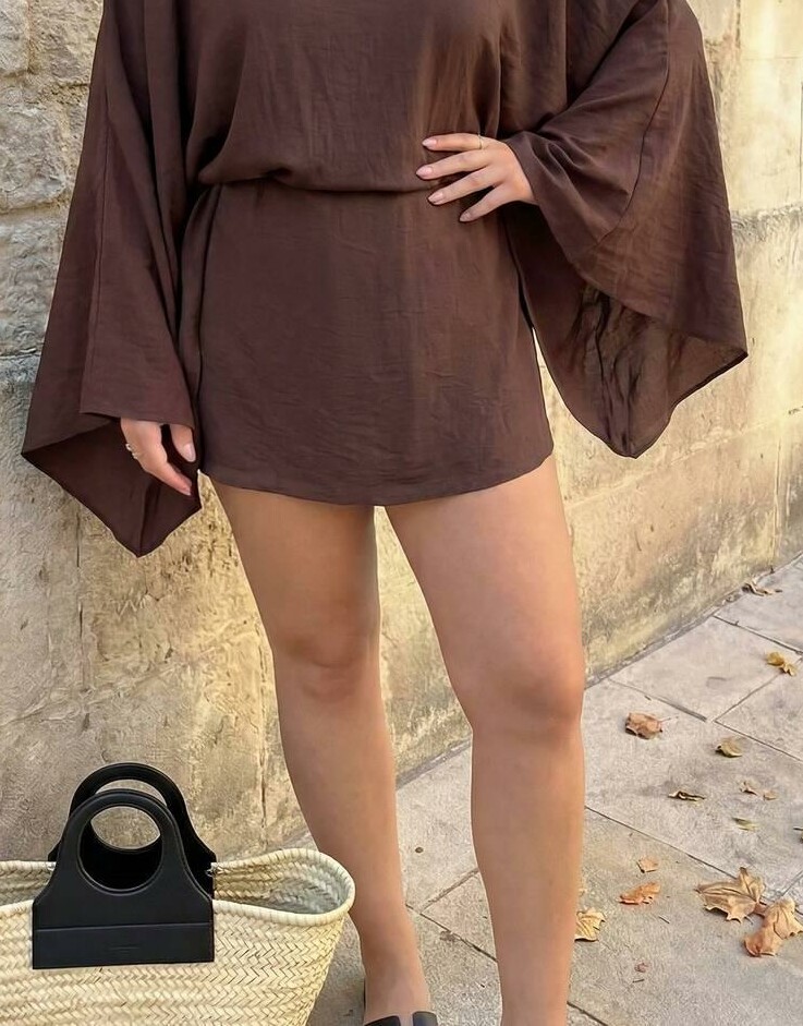 BRĄZOWE SPÓDNICO-SPODENKI CASUAL