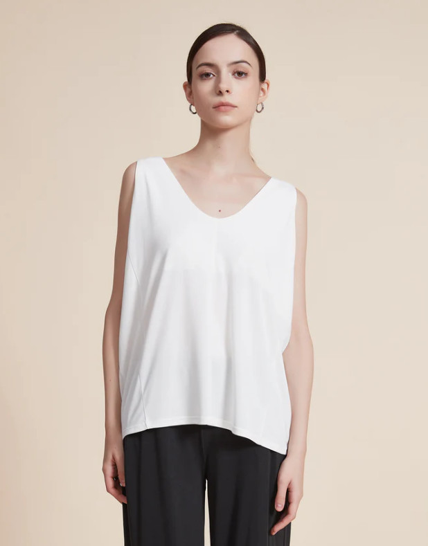 biały top v neck