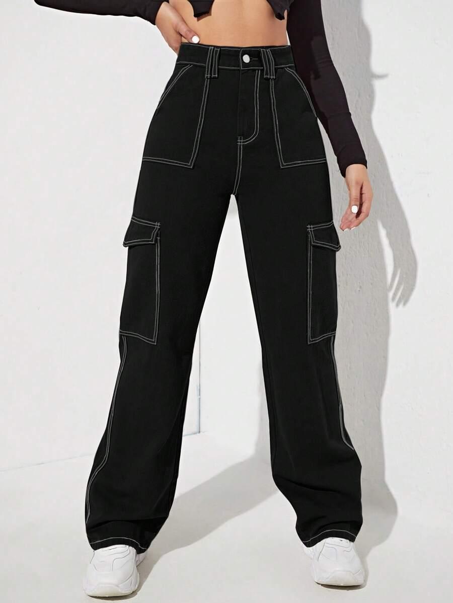 CZARNE SPODNIE JEANS 