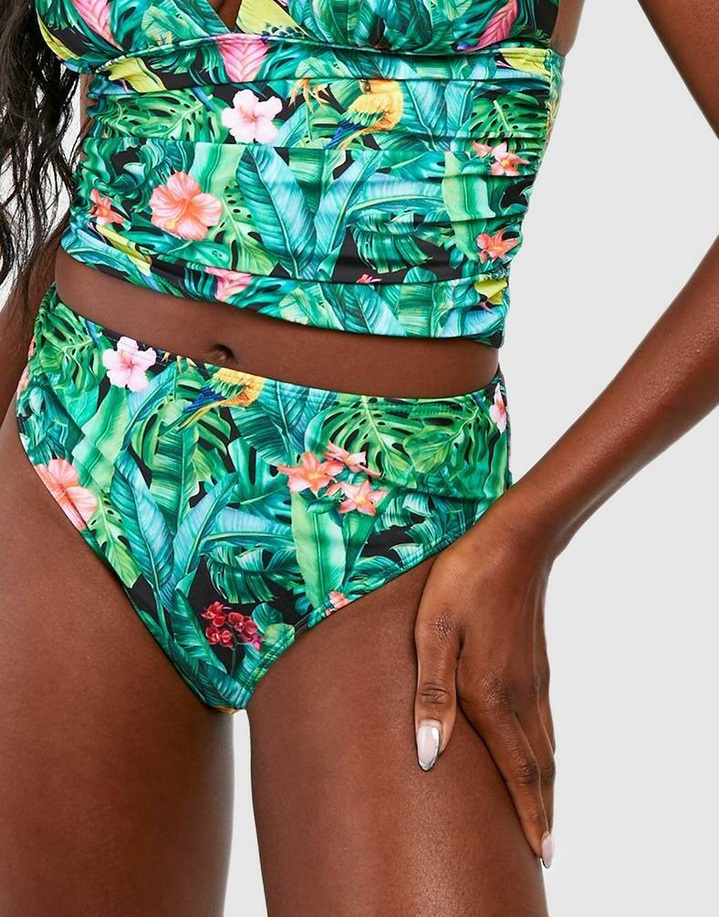 zielony dół od bikini tropical print