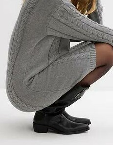 SUKIENKA PLUS SIZE DZIANINOWA Z DŁUGIM RĘKAWEM 