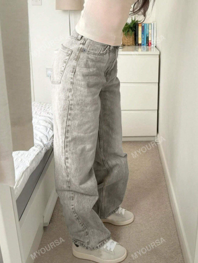 SZARE LUŹNE SPODNIE JEANS 