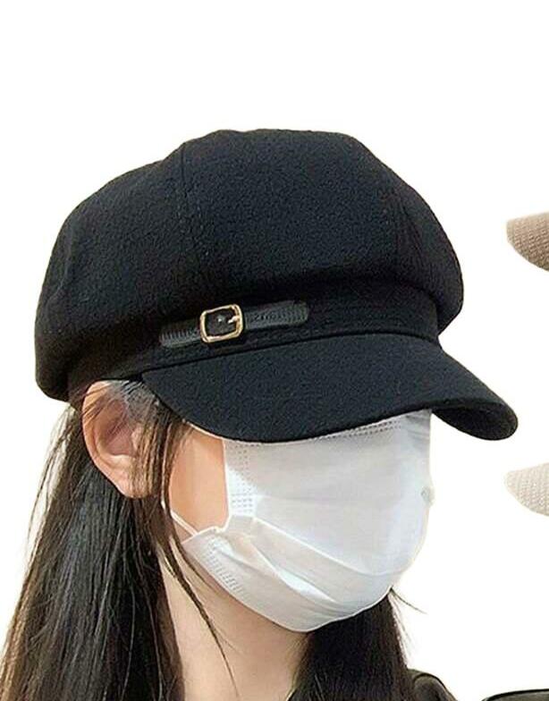 czarna czapka BERET