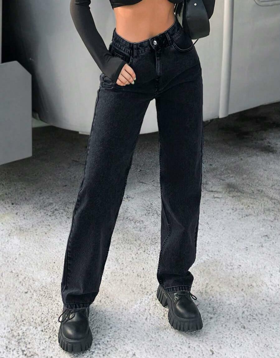CZARNE SPODNIE JEANS