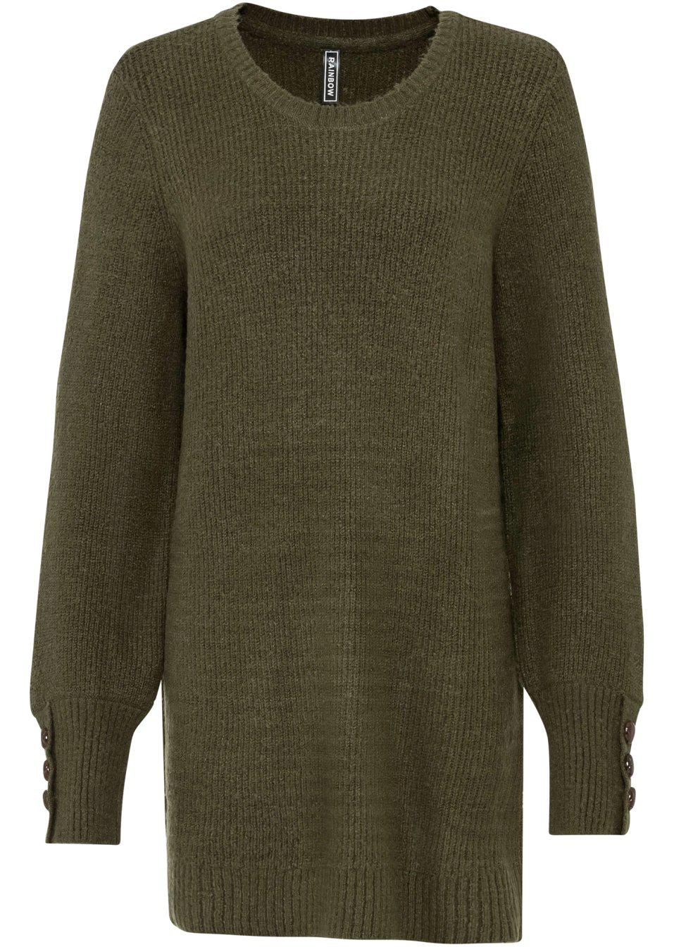 SWETER DŁUGI Z OZDOBNYMI RĘKAWAMI 