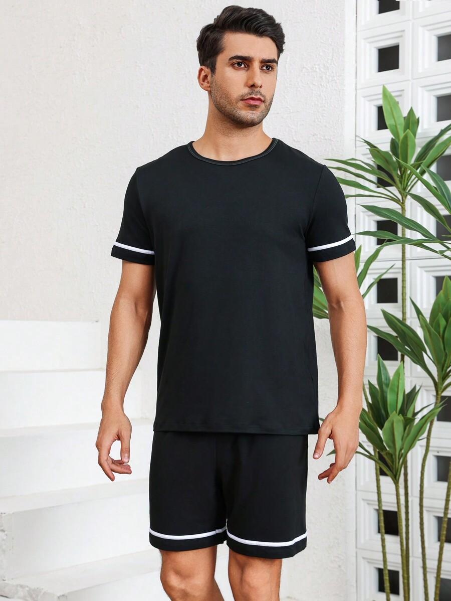 DWUCZĘŚCIOWY KOMPLET KONTRAST SPODENKI T-SHIRT