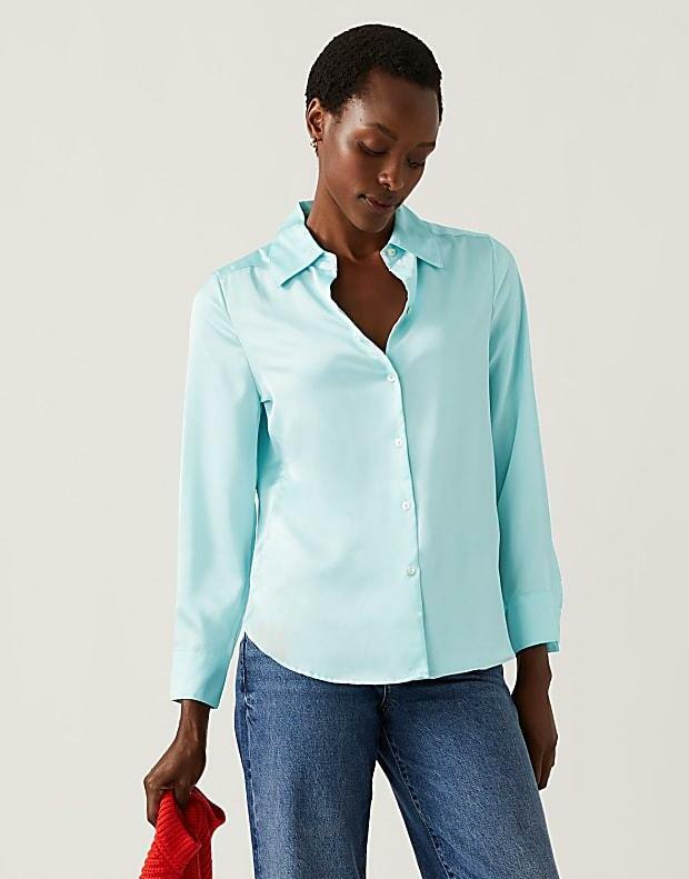 koszula kołnierzyk casual T43-5397-PU